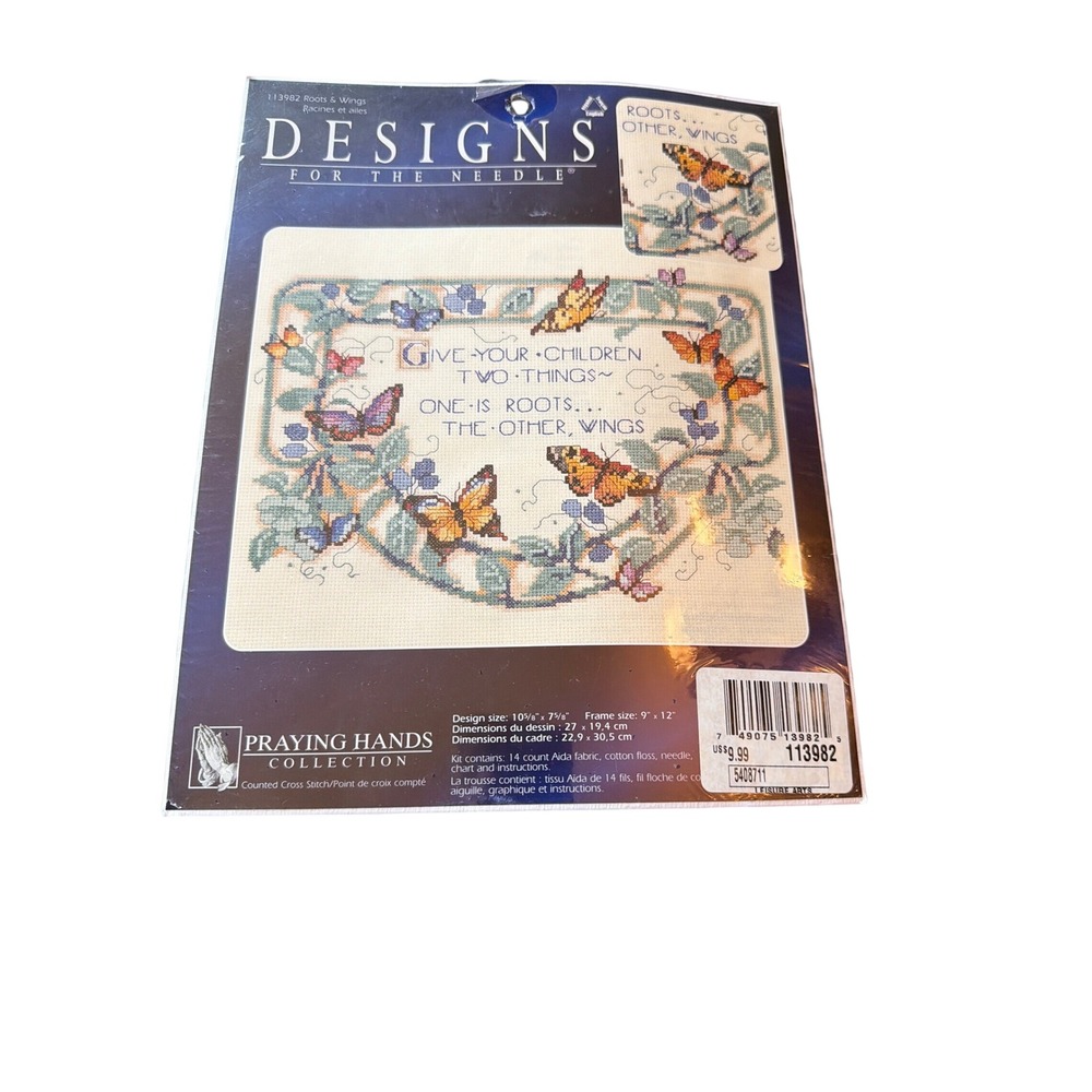 Designs For The Needle Cross Stitch Kit Roots & Wings Butterfly 113982 New